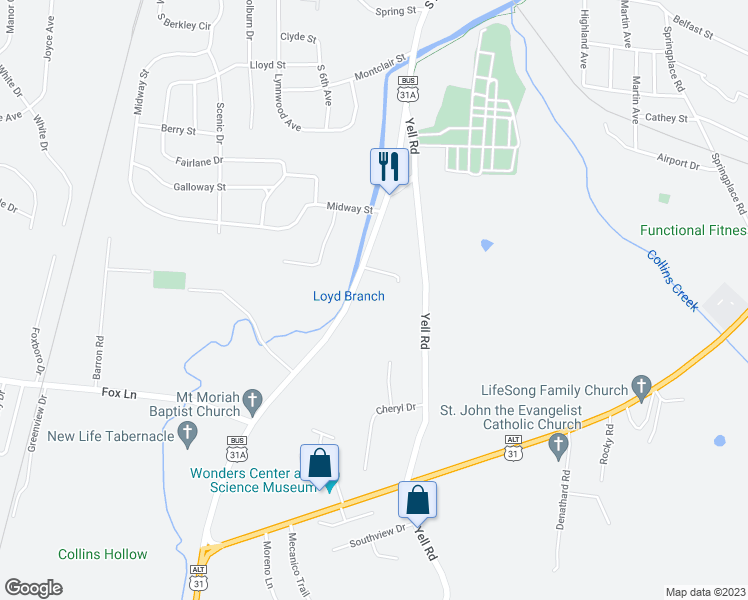 map of restaurants, bars, coffee shops, grocery stores, and more near 865 2nd Avenue in Lewisburg