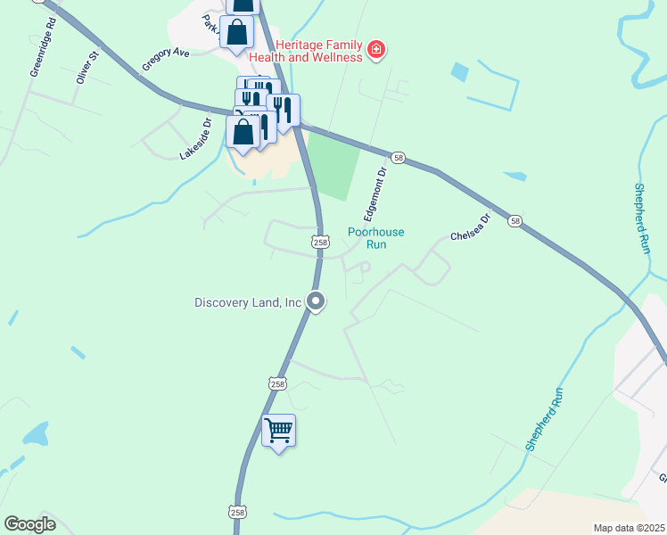 map of restaurants, bars, coffee shops, grocery stores, and more near 1300 Southeast 2nd Street in Snow Hill