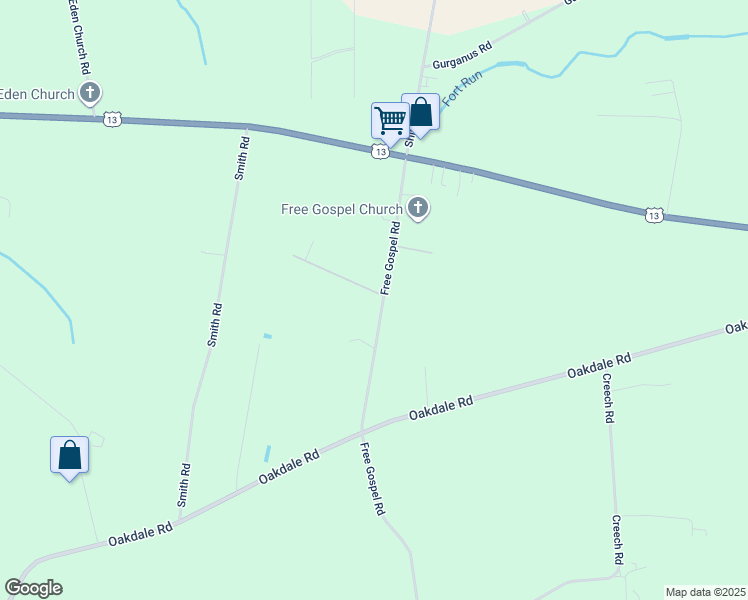 map of restaurants, bars, coffee shops, grocery stores, and more near 356 Free Gospel Road in Snow Hill