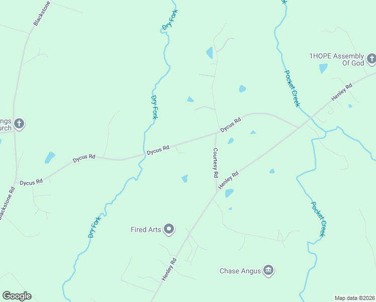 map of restaurants, bars, coffee shops, grocery stores, and more near 607 Dycus Road in Sanford