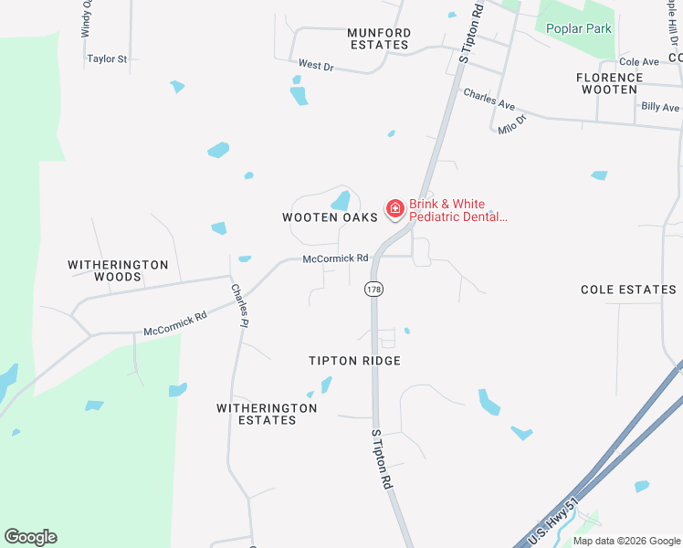 map of restaurants, bars, coffee shops, grocery stores, and more near 18 Carlyle Place in Munford