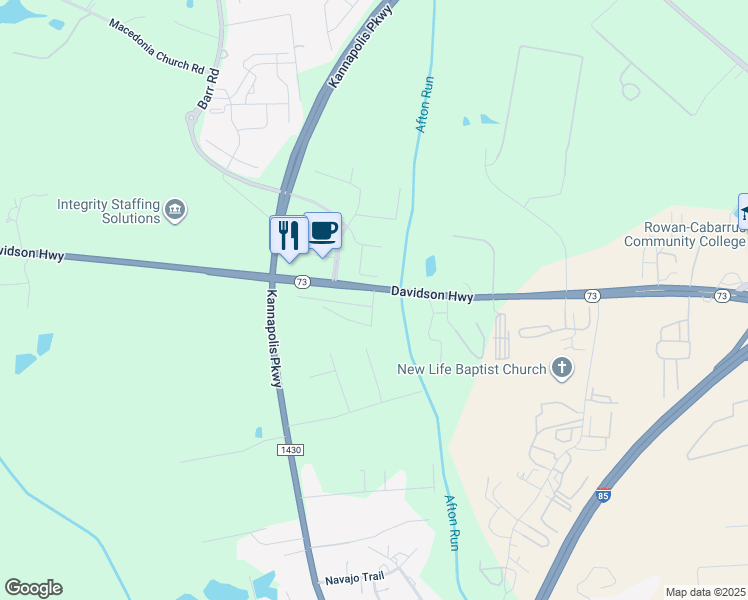 map of restaurants, bars, coffee shops, grocery stores, and more near 6102 Vermillion Cedar Way in Concord