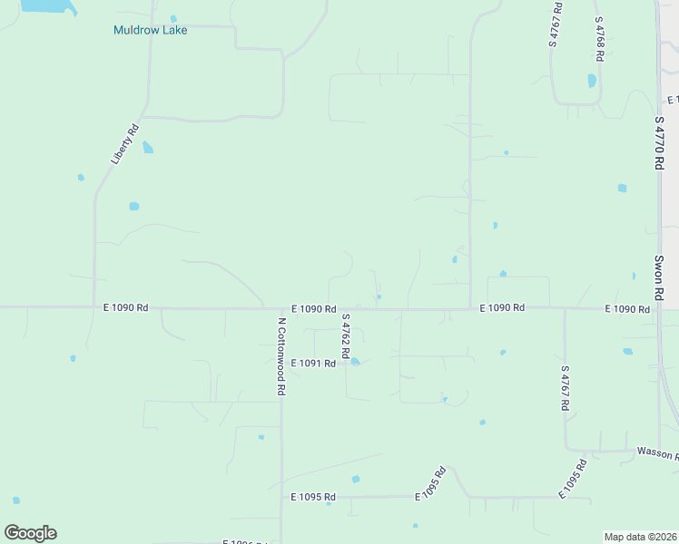 map of restaurants, bars, coffee shops, grocery stores, and more near 476119 East 1090 Road in Muldrow