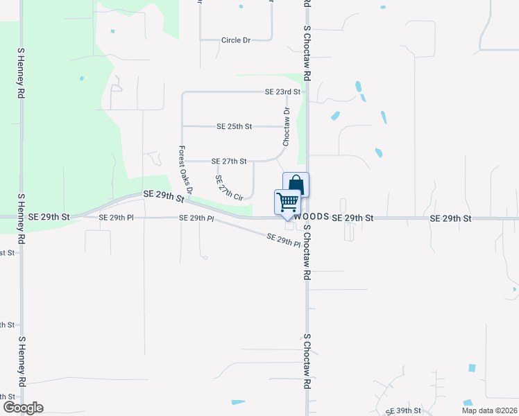 map of restaurants, bars, coffee shops, grocery stores, and more near 14903 Southeast 29th Street in Choctaw