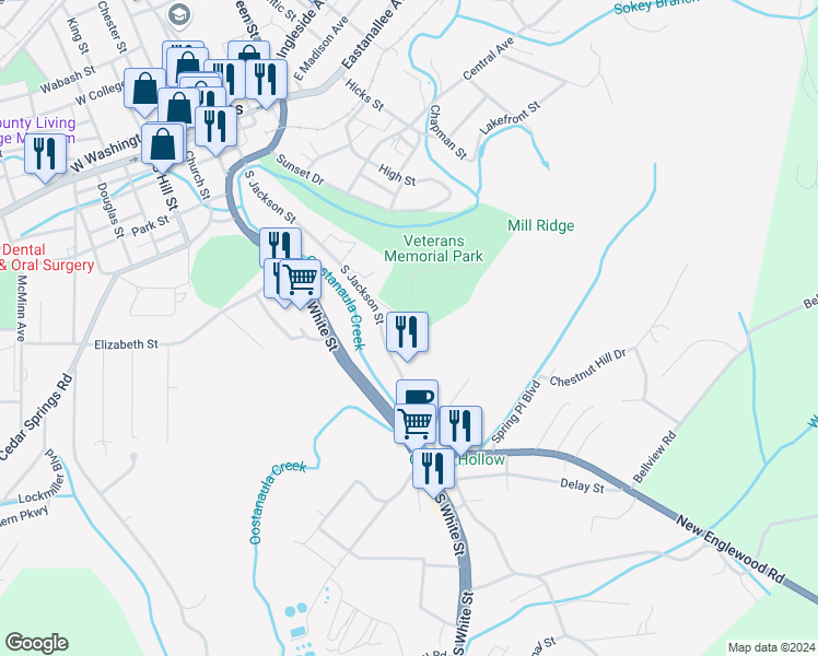map of restaurants, bars, coffee shops, grocery stores, and more near 325 Wayne Road in Athens