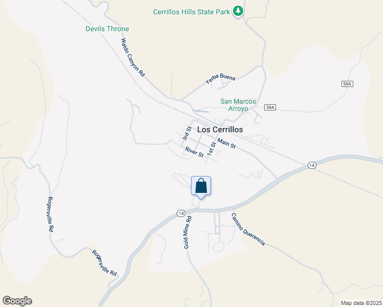 map of restaurants, bars, coffee shops, grocery stores, and more near 15 River Street in Los Cerrillos