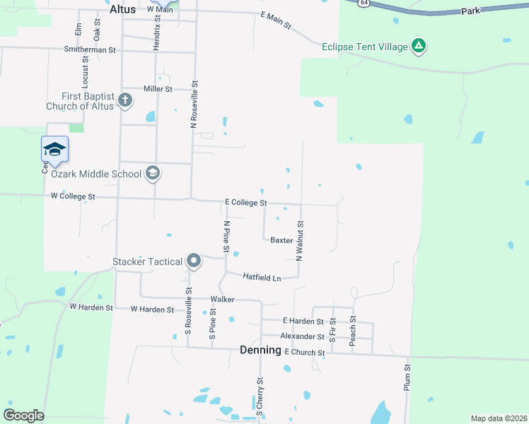 map of restaurants, bars, coffee shops, grocery stores, and more near 310 North Cherry in Altus
