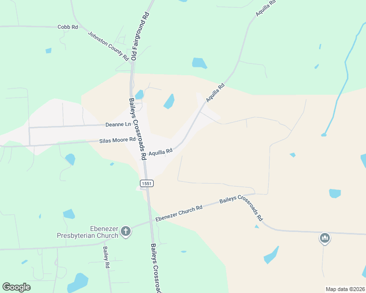 map of restaurants, bars, coffee shops, grocery stores, and more near 1505 Aquilla Road in Benson