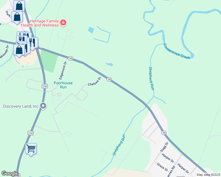 map of restaurants, bars, coffee shops, grocery stores, and more near in Snow Hill