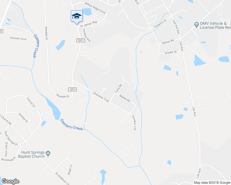 map of restaurants, bars, coffee shops, grocery stores, and more near 3598 Cave Road in Sanford