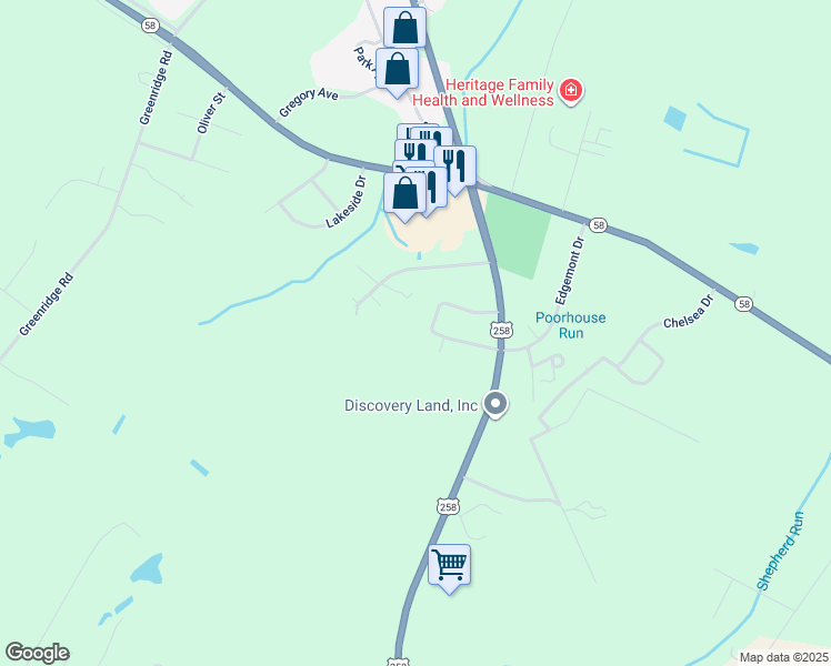 map of restaurants, bars, coffee shops, grocery stores, and more near 1010 Indianhead Circle in Snow Hill