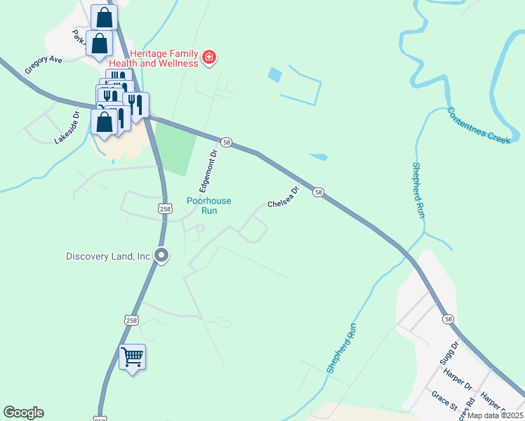 map of restaurants, bars, coffee shops, grocery stores, and more near 113 Chelsea Drive in Snow Hill