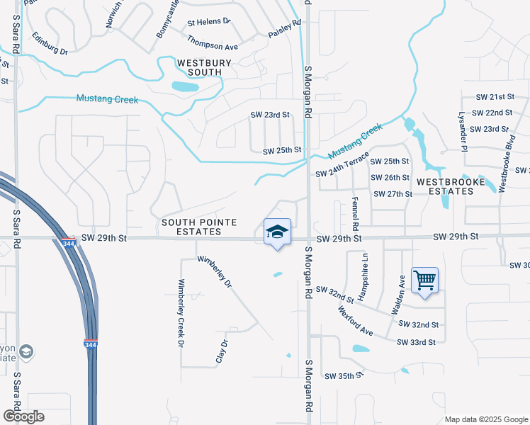 map of restaurants, bars, coffee shops, grocery stores, and more near 2829 Morgan Trace in Yukon