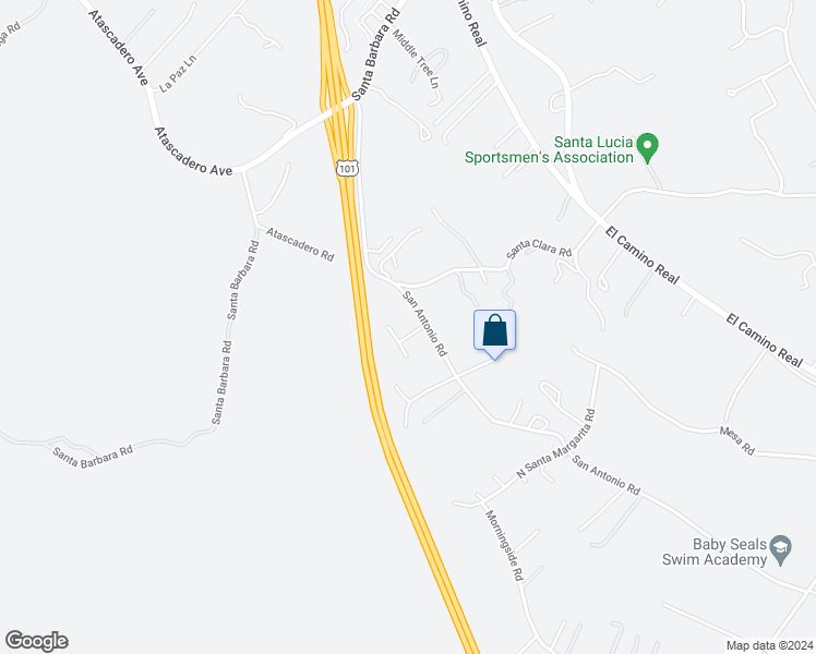 map of restaurants, bars, coffee shops, grocery stores, and more near 13444 Calle Caballo in Atascadero