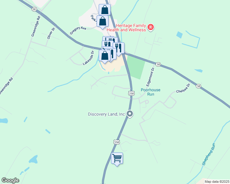 map of restaurants, bars, coffee shops, grocery stores, and more near 1009 Indianhead Circle in Snow Hill