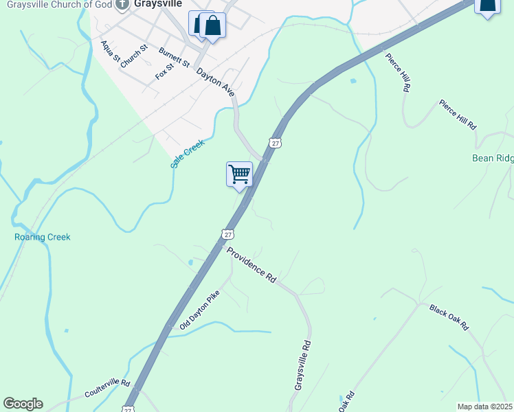 map of restaurants, bars, coffee shops, grocery stores, and more near 301 Darius McCuiston Lane in Dayton