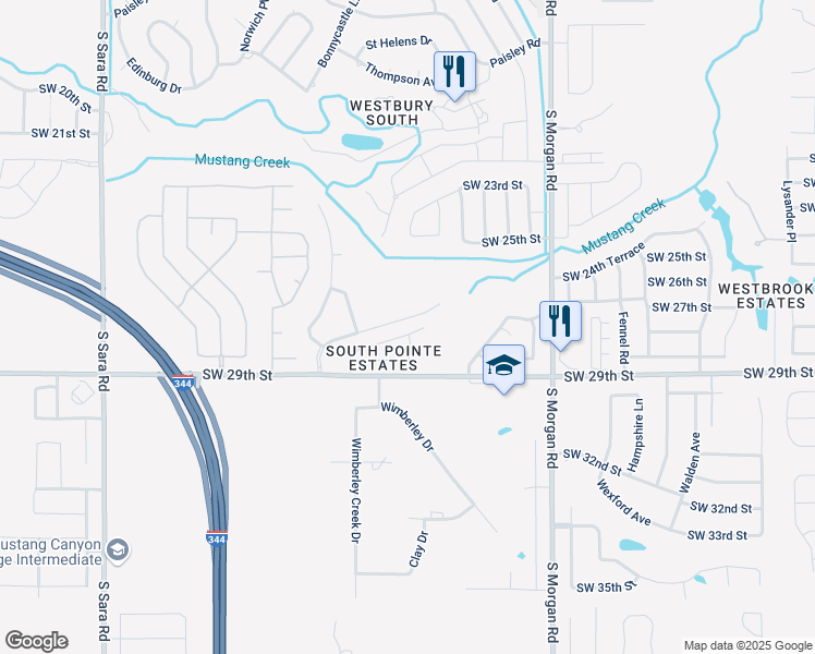 map of restaurants, bars, coffee shops, grocery stores, and more near 10017 Millspaugh Way in Yukon