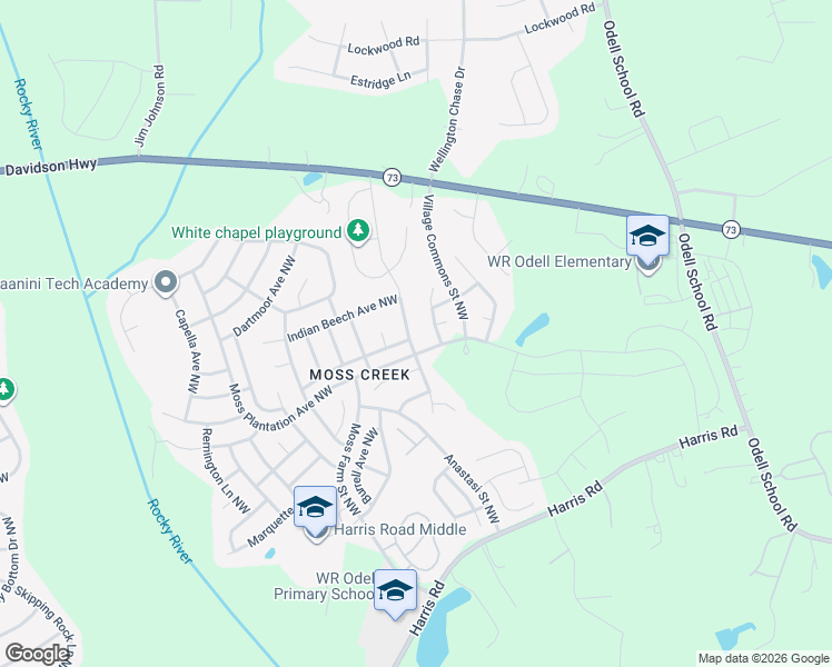 map of restaurants, bars, coffee shops, grocery stores, and more near 1406 Fitzgerald Street Northwest in Concord