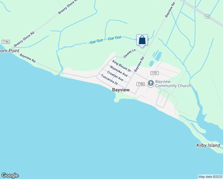 map of restaurants, bars, coffee shops, grocery stores, and more near State Road 1746 in Beaufort County