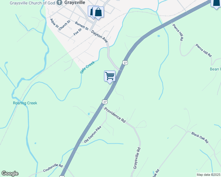 map of restaurants, bars, coffee shops, grocery stores, and more near 697 U.S. 27 in Dayton