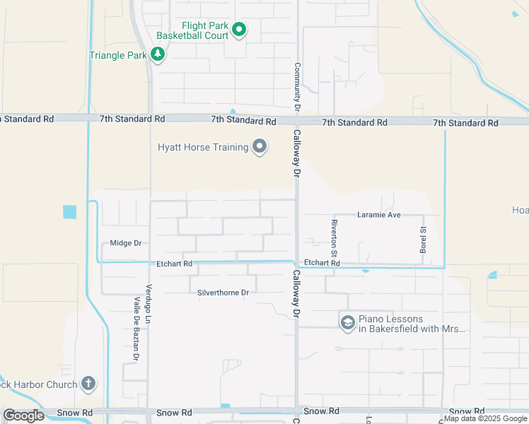 map of restaurants, bars, coffee shops, grocery stores, and more near 9808 Boothbay Harbour Drive in Bakersfield