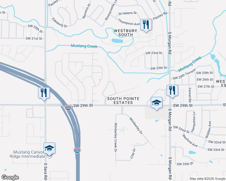 map of restaurants, bars, coffee shops, grocery stores, and more near 2716 Busheywood Drive in Yukon