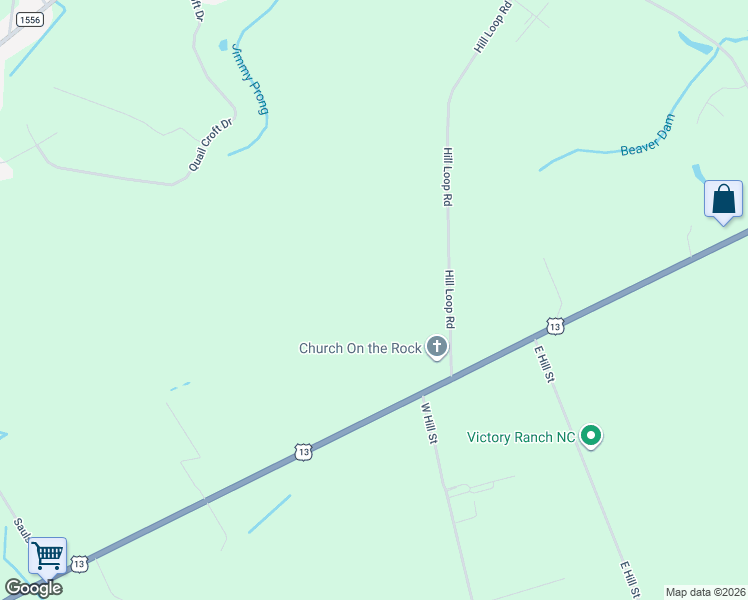 map of restaurants, bars, coffee shops, grocery stores, and more near 3597 U.S. 13 in Goldsboro