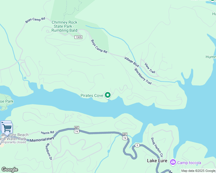 map of restaurants, bars, coffee shops, grocery stores, and more near 140 Lurewoods Forest Road in Lake Lure