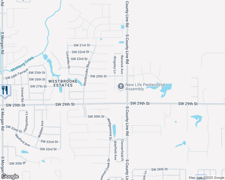map of restaurants, bars, coffee shops, grocery stores, and more near 9100 Southwest 26th Street in Oklahoma City