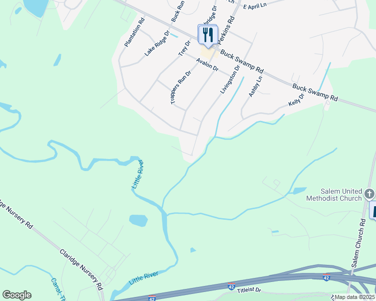 map of restaurants, bars, coffee shops, grocery stores, and more near 135 Livingston Drive in Goldsboro