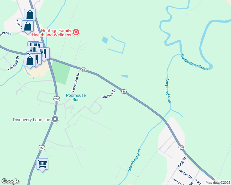 map of restaurants, bars, coffee shops, grocery stores, and more near 103 Chelsea Drive in Snow Hill