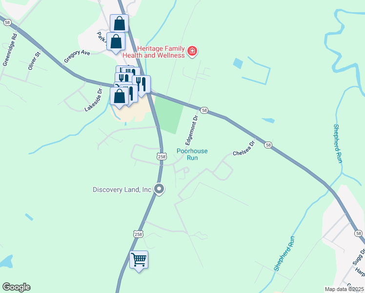 map of restaurants, bars, coffee shops, grocery stores, and more near 113 Edgemont Drive in Snow Hill