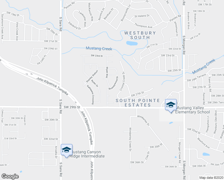 map of restaurants, bars, coffee shops, grocery stores, and more near 2732 Busheywood Drive in Yukon