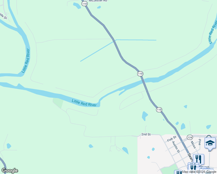 map of restaurants, bars, coffee shops, grocery stores, and more near 279 River Dr Estates in Pangburn