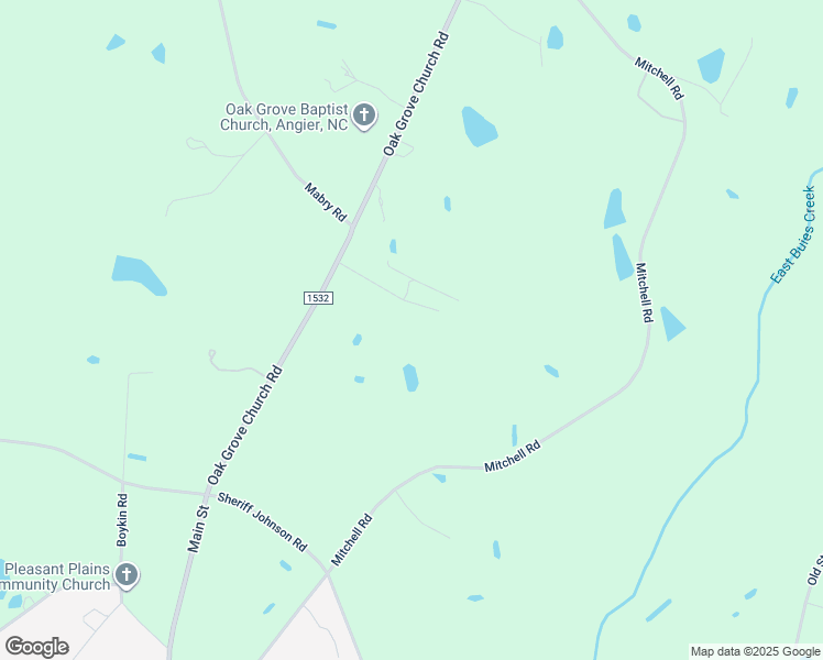 map of restaurants, bars, coffee shops, grocery stores, and more near 100 Gran Nad Lane in Angier