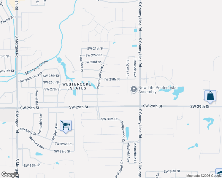 map of restaurants, bars, coffee shops, grocery stores, and more near 9124 Southwest 26th Street in Oklahoma City