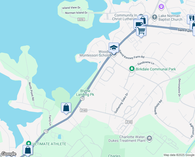 map of restaurants, bars, coffee shops, grocery stores, and more near 15927 Kelly Park Cir in Huntersville