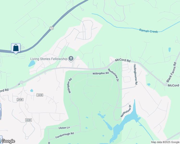 map of restaurants, bars, coffee shops, grocery stores, and more near 12607 Willingdon Road in Huntersville