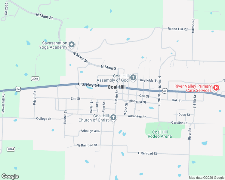 map of restaurants, bars, coffee shops, grocery stores, and more near in Coal Hill