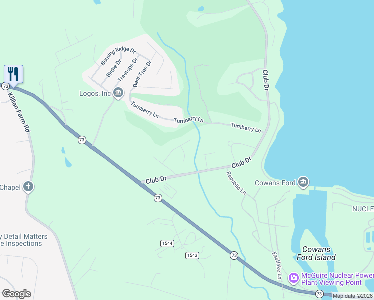 map of restaurants, bars, coffee shops, grocery stores, and more near 250 Mulligan Lane in Stanley