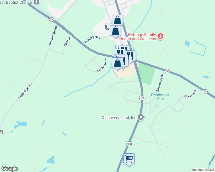 map of restaurants, bars, coffee shops, grocery stores, and more near 906 Longshore Drive in Snow Hill