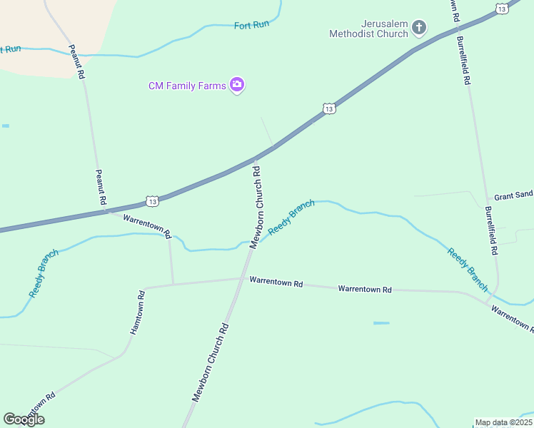 map of restaurants, bars, coffee shops, grocery stores, and more near 193 Mewborn Church Road in Snow Hill