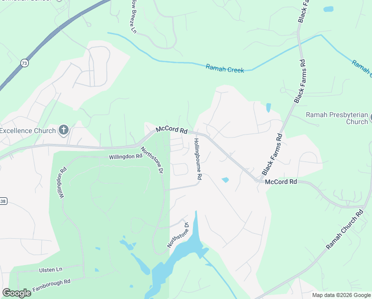 map of restaurants, bars, coffee shops, grocery stores, and more near 16119 Hollingbourne Road in Huntersville