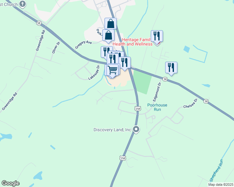 map of restaurants, bars, coffee shops, grocery stores, and more near 1015 Longshore Drive in Snow Hill