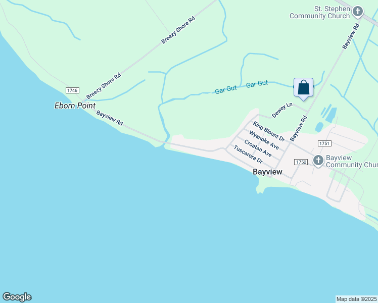 map of restaurants, bars, coffee shops, grocery stores, and more near State Road 1746 in Beaufort County