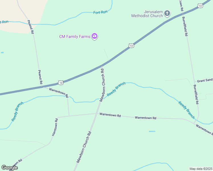map of restaurants, bars, coffee shops, grocery stores, and more near 175 Mewborn Church Road in Snow Hill