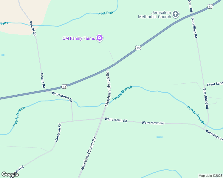 map of restaurants, bars, coffee shops, grocery stores, and more near 175 Mewborn Church Road in Snow Hill