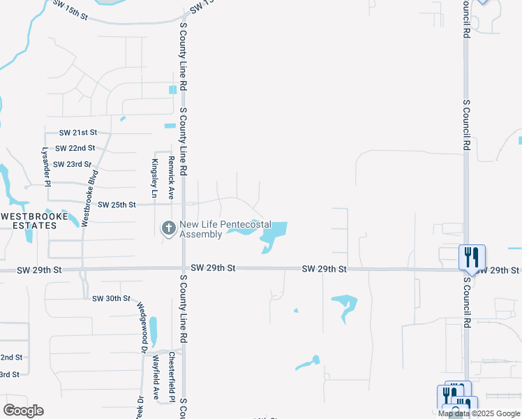 map of restaurants, bars, coffee shops, grocery stores, and more near 2524 Vlasta Drive in Oklahoma City