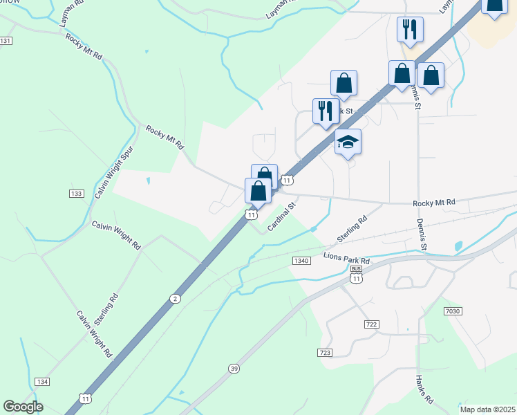 map of restaurants, bars, coffee shops, grocery stores, and more near 2215 Congress Parkway South in Athens