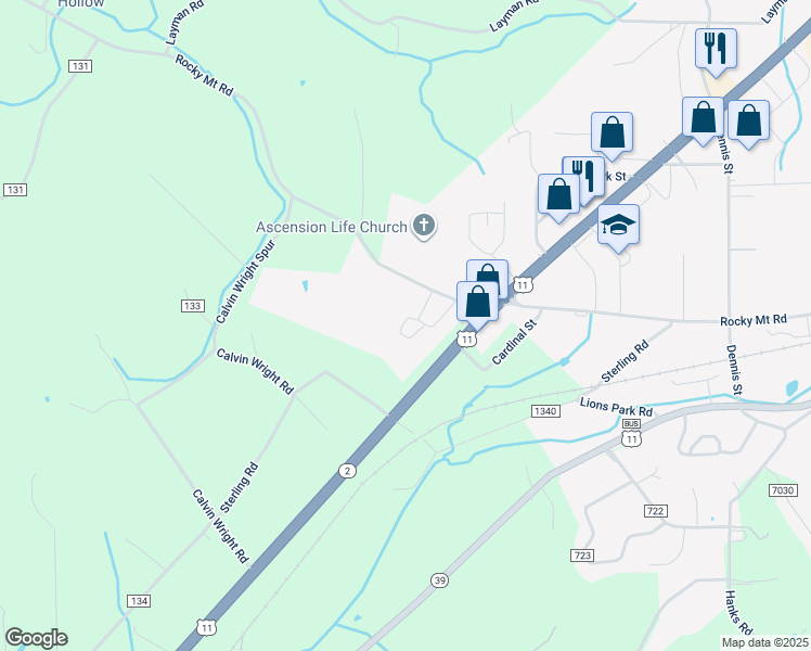 map of restaurants, bars, coffee shops, grocery stores, and more near 918 Rocky Mount Road in Athens